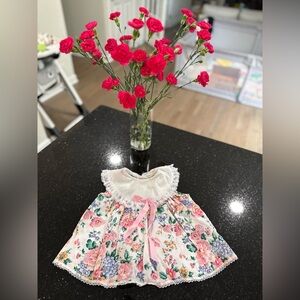 Floral Baby Dress with Lace Trim